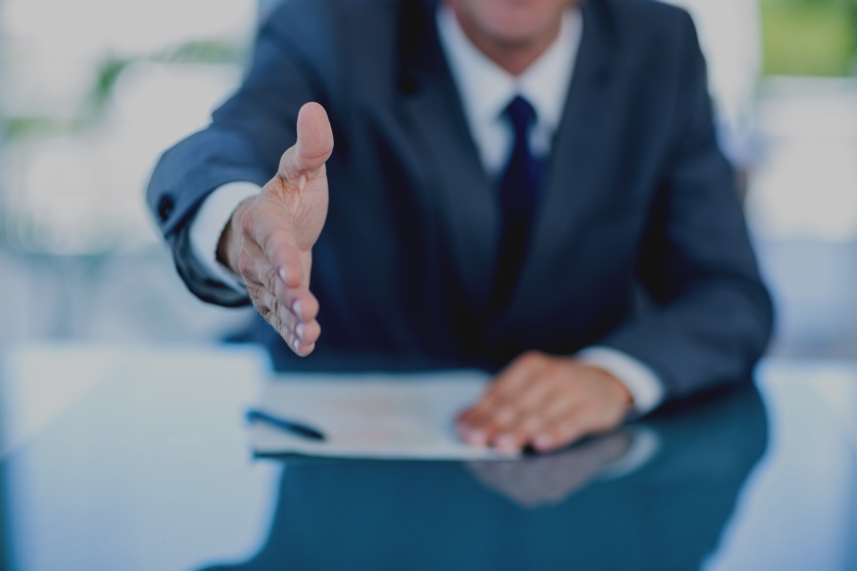 Businessman ready to shake hand